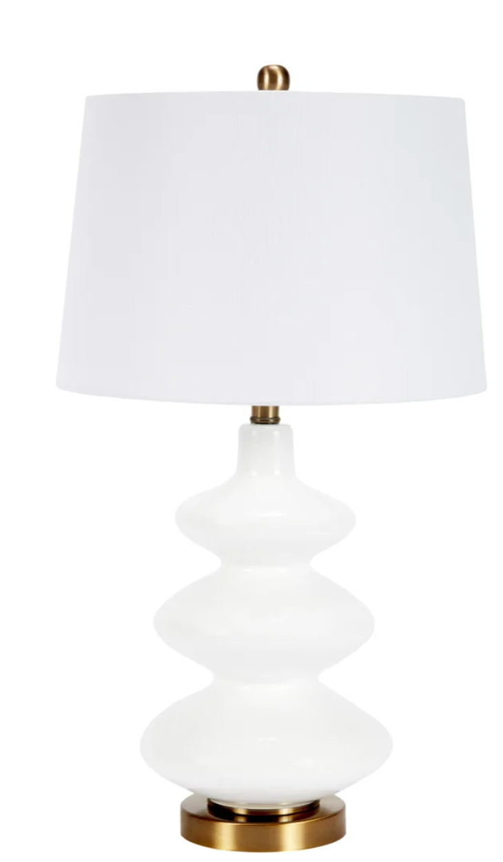 Arya White Glass Table Lamp