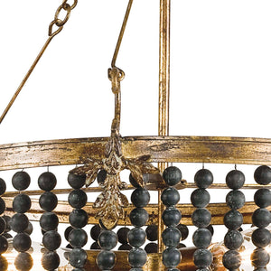 Fabian Wood Bead Chandelier