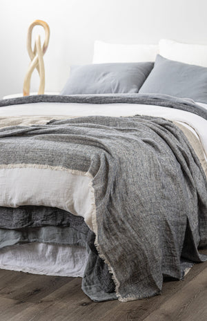 Kent Linen Bedspread- Indigo