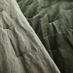 Mesa Linen & Velvet Quilt - Kale