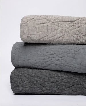 Barcelona Linen Quilt - Asphalt