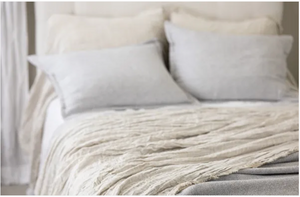 Kent Linen Bedspread- White/Natural