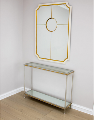 White & Gold Sectional Mirror