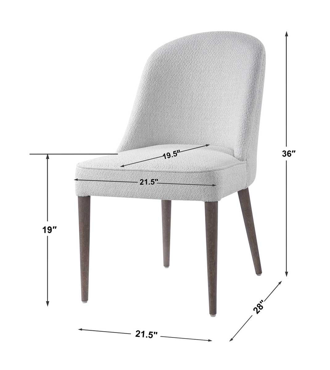 Brie Armless Chair, White (2 per box)