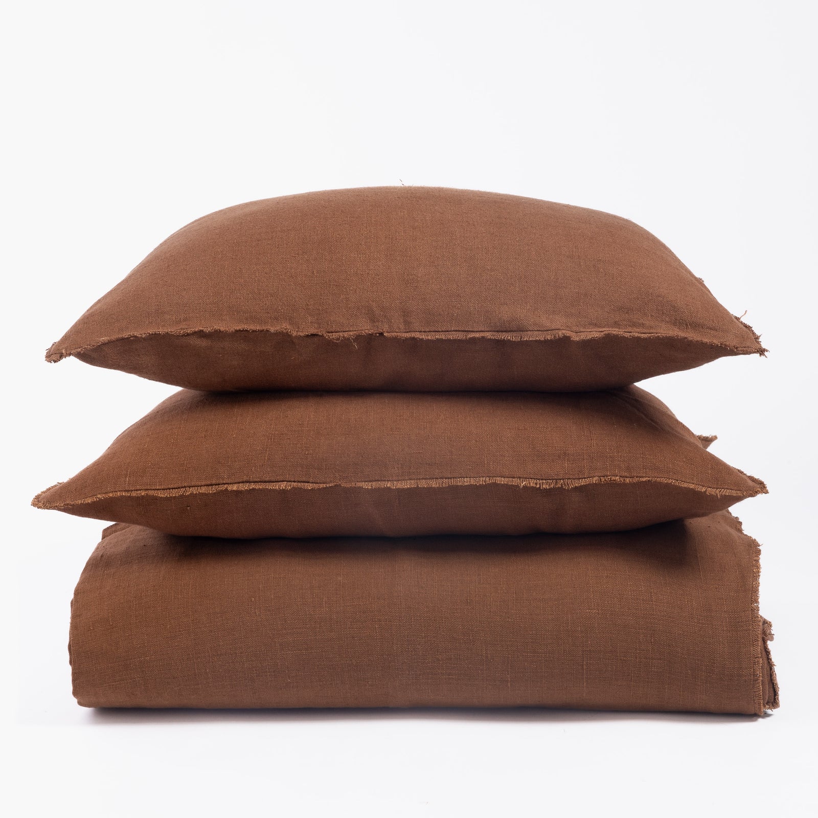 Ranier Linen Duvet Cover, Saddle