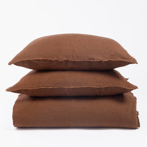 Ranier Linen Duvet Cover, Saddle
