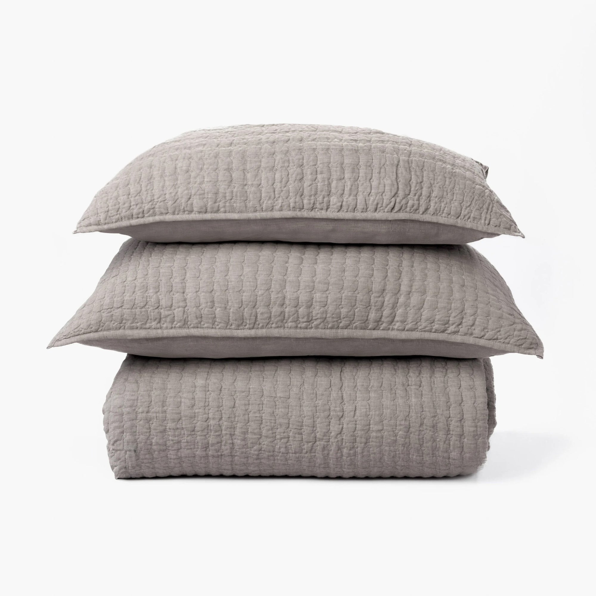Catalina Linen Quilt, Grey Chambray