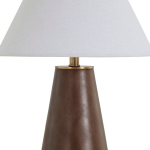 Milo Table Lamp Large - Brown Leather