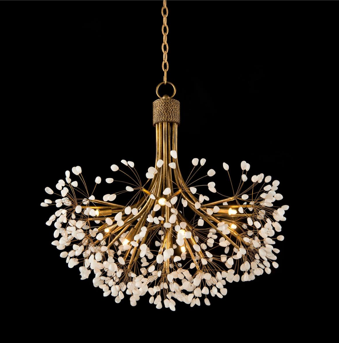 Stone Quartz Nine-Light Chandelier