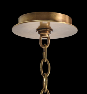 Acrylic and Brass Ten Light Chandelier