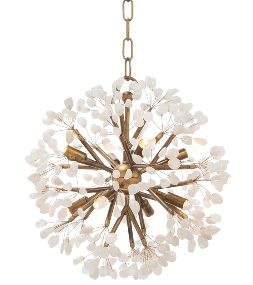 Quartz Crystal Spherical Eight-Light Chandelier