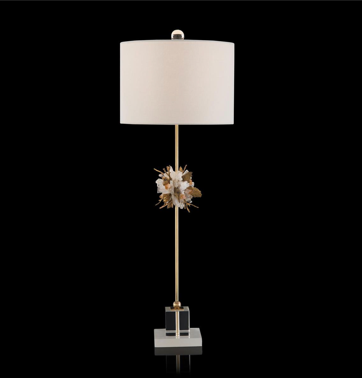 Organic Stones In Gold and White Buffet Lamp