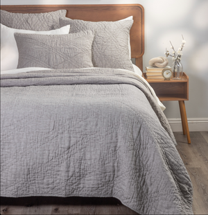 Barcelona Linen Quilt, Grey Chambray