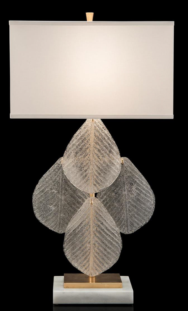 Glass petal table lamp