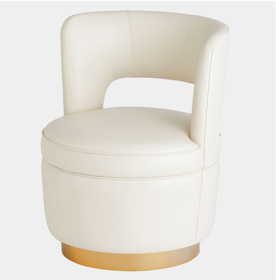 Stella Swivel Chair - Milk Leather