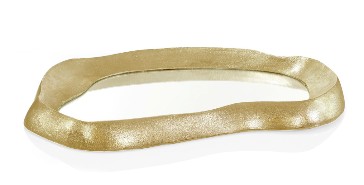 Cresting Reflections Tray, Large Gold
