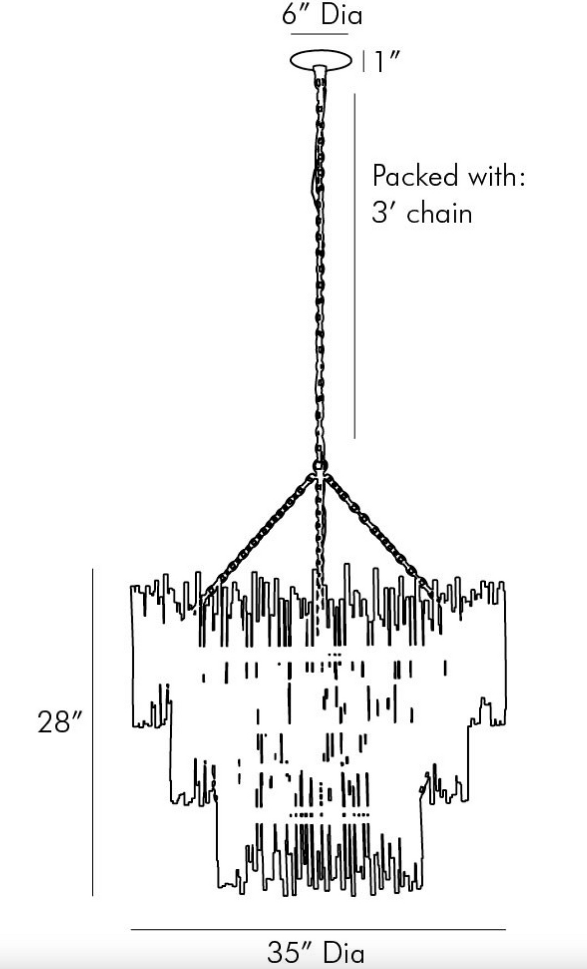 Prescott Three Tiered Chandelier