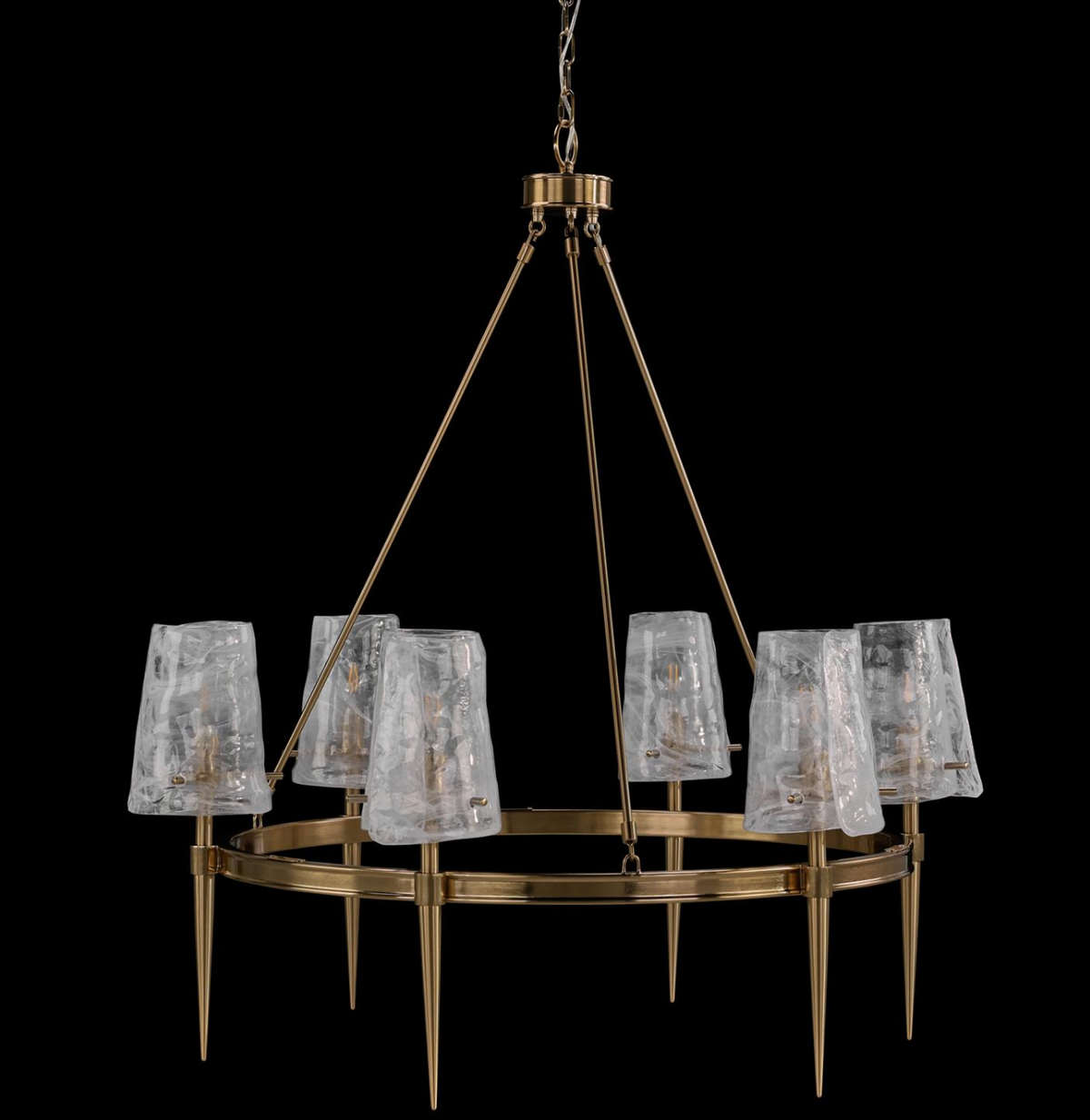 Coffee Bronze Torch Six-Light Chandelier
