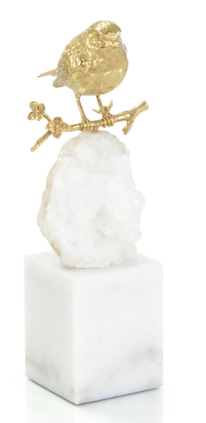 Brass Bird and Quartz Sculpture II