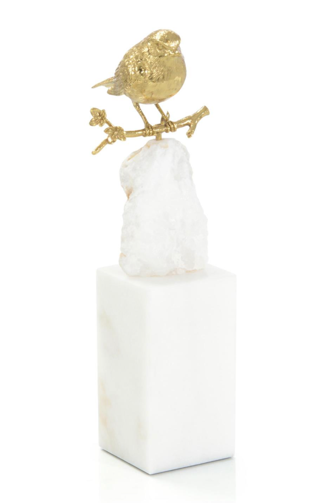 Brass Bird and Quartz Sculpture I