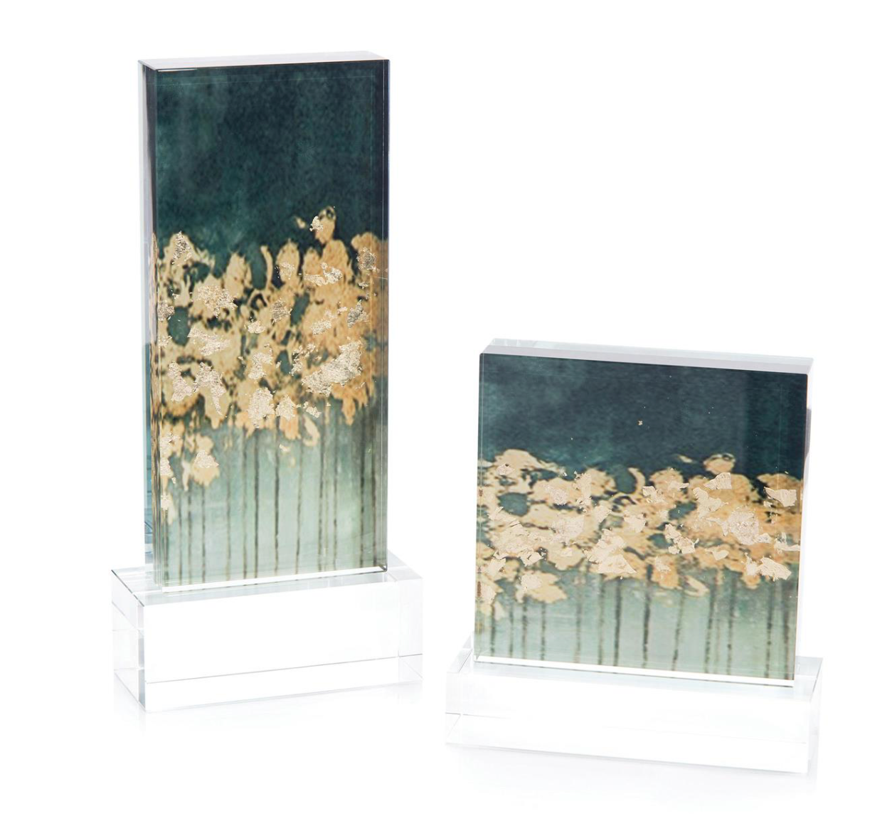 Set of Two Gold over Teal
