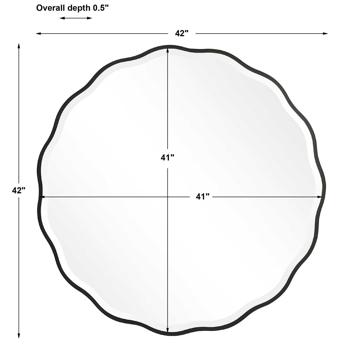 Anita Round Mirror, Black