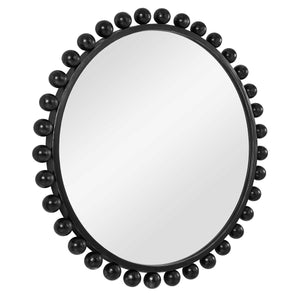 Cyra Round Mirror, Black