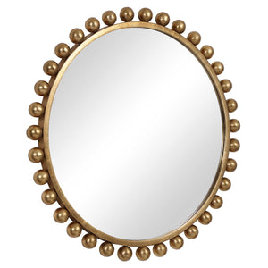 Cyra Round Mirror, Gold