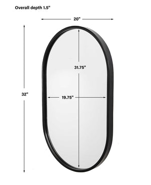 Varina Oval Mirror, Black