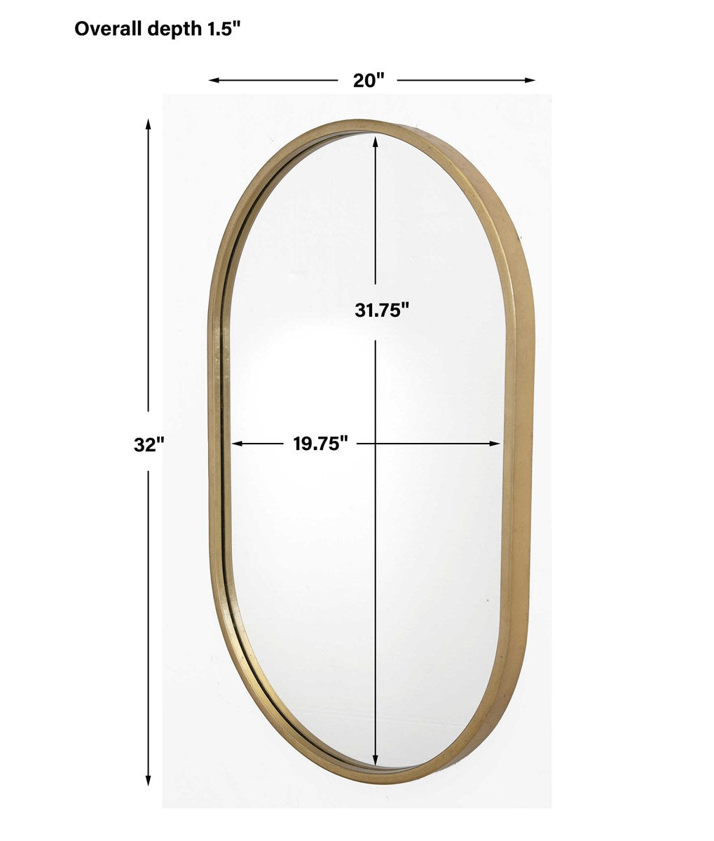 Varina Oval Mirror, Gold