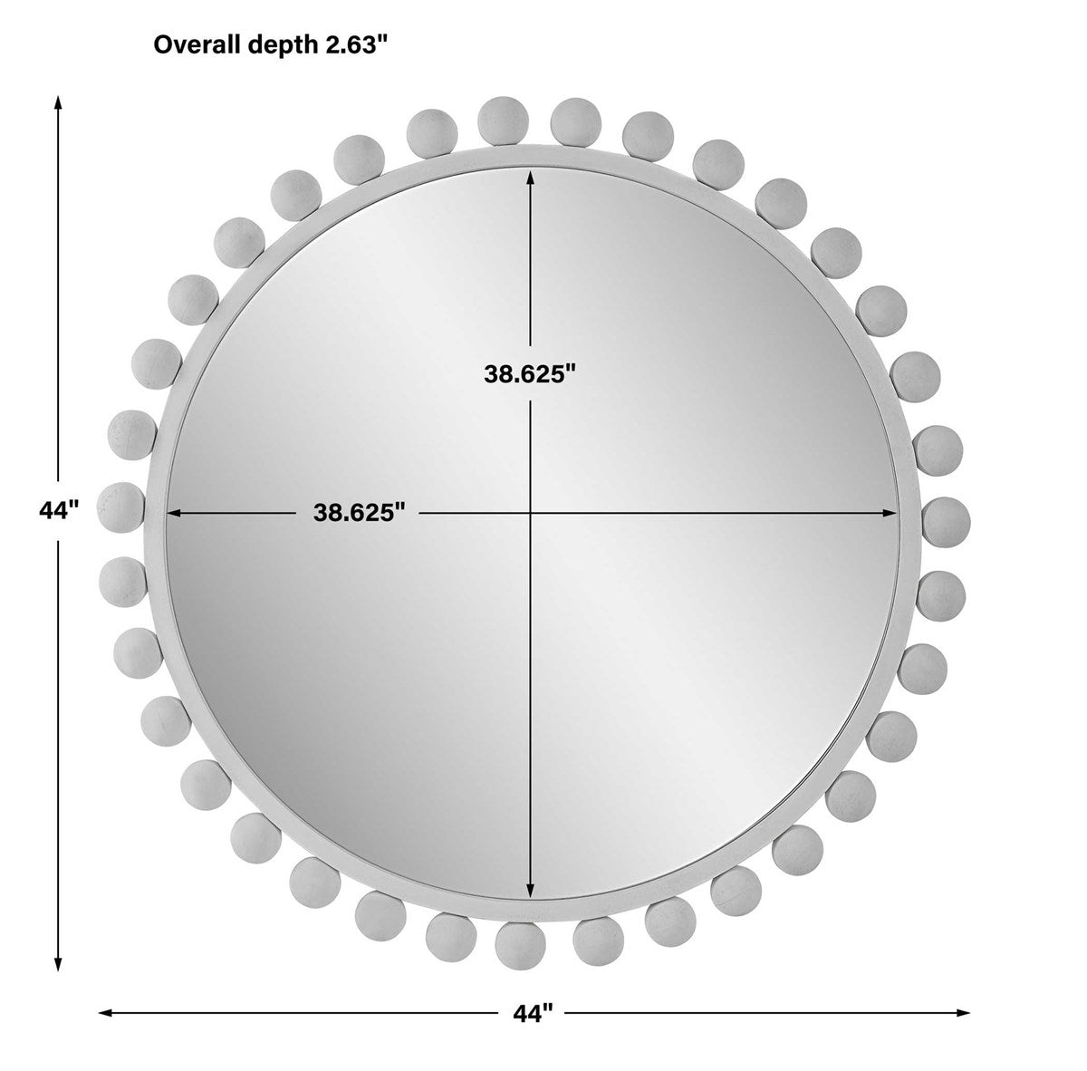 Cyra Round Mirror, White