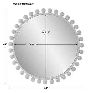 Cyra Round Mirror, White