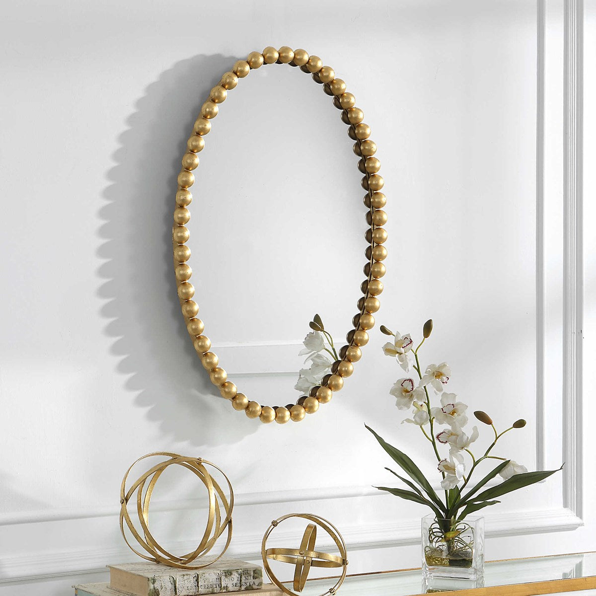 Serna Oval Mirror, Gold
