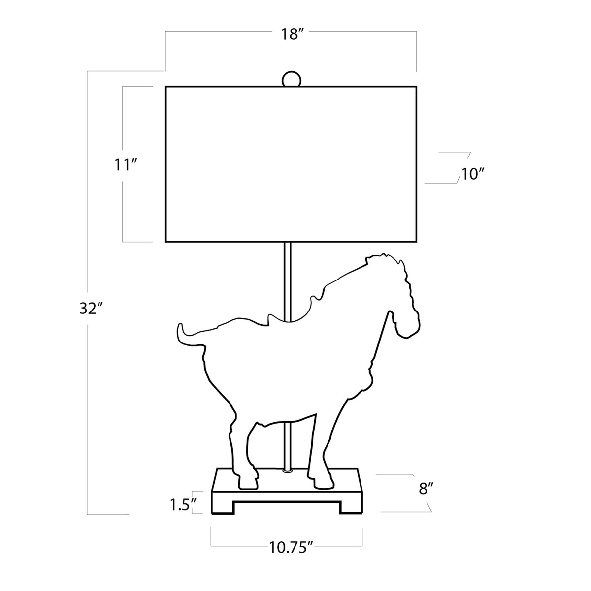 Dynasty Horse Table Lamps