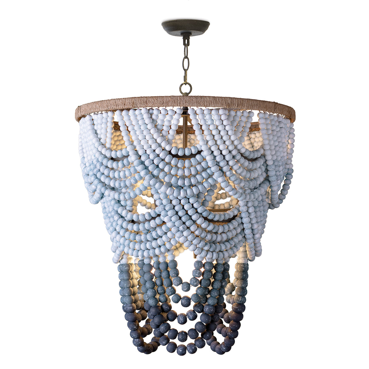 Ombre Wood Bead Chandelier