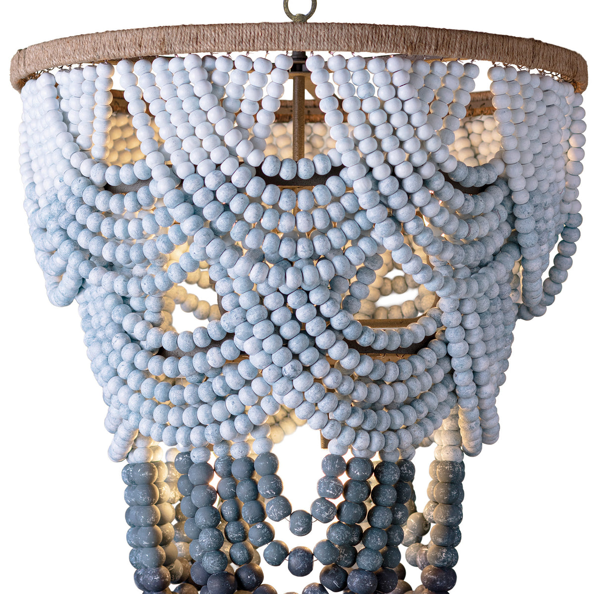 Ombre Wood Bead Chandelier