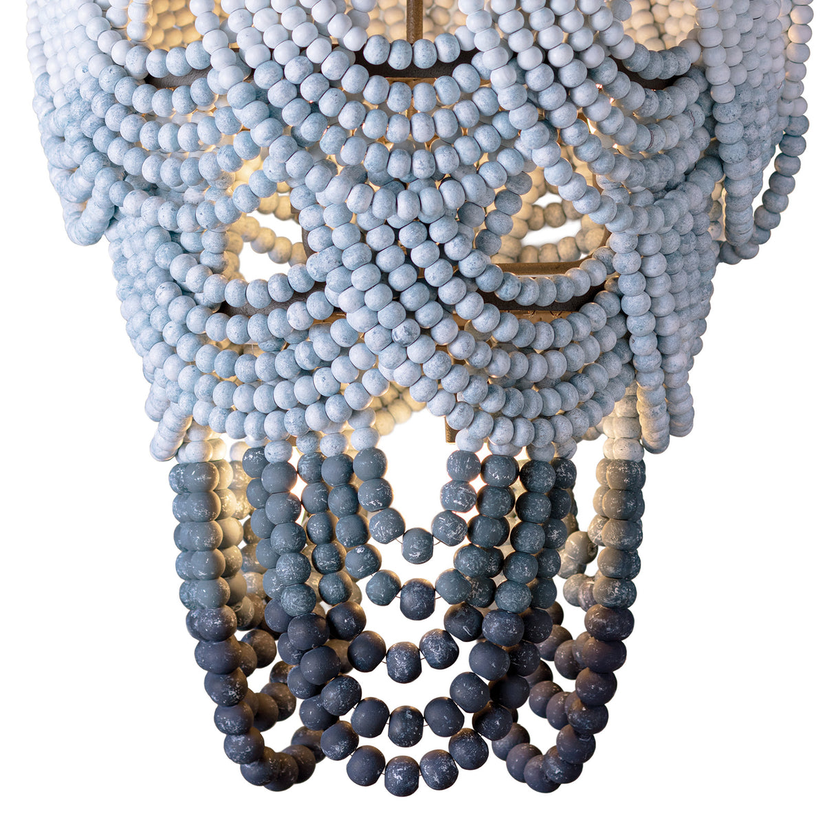 Ombre Wood Bead Chandelier