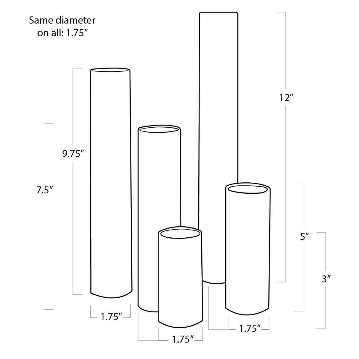 Hammered Bud Vase Set