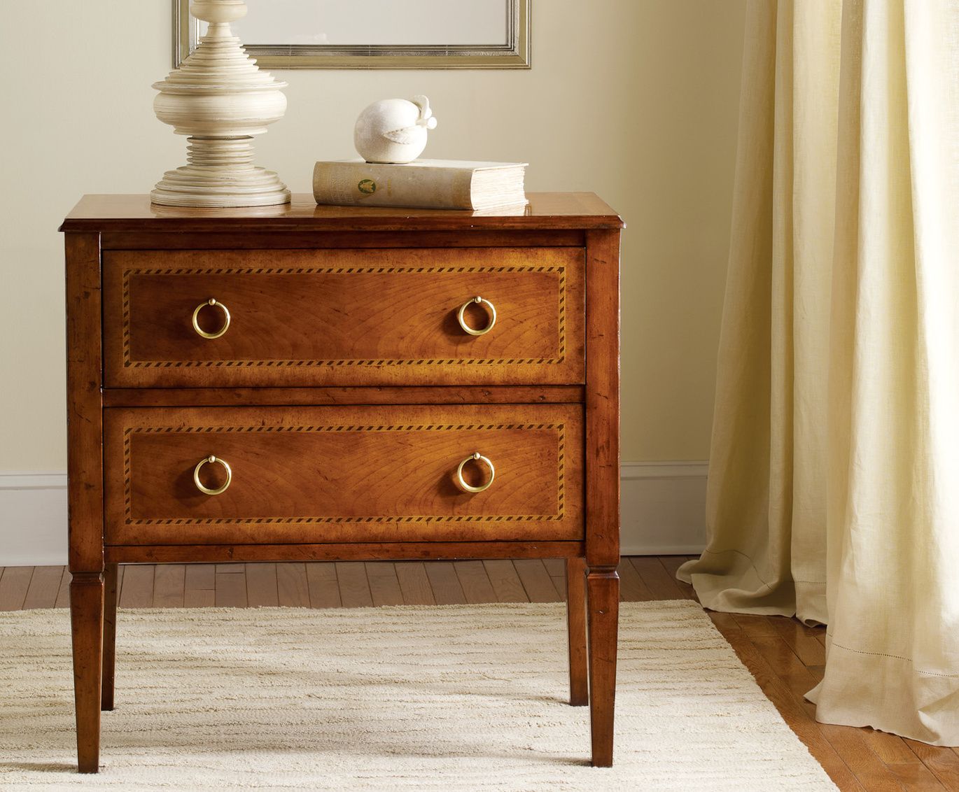 Two Drawer Fruitwood Commode