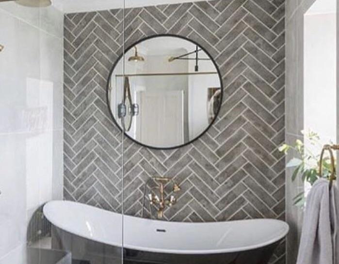 Black Large Round Mirror