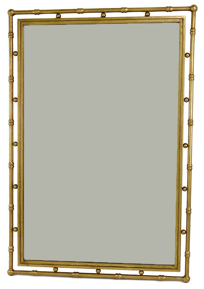 Gold Grid Design Wall Mirror