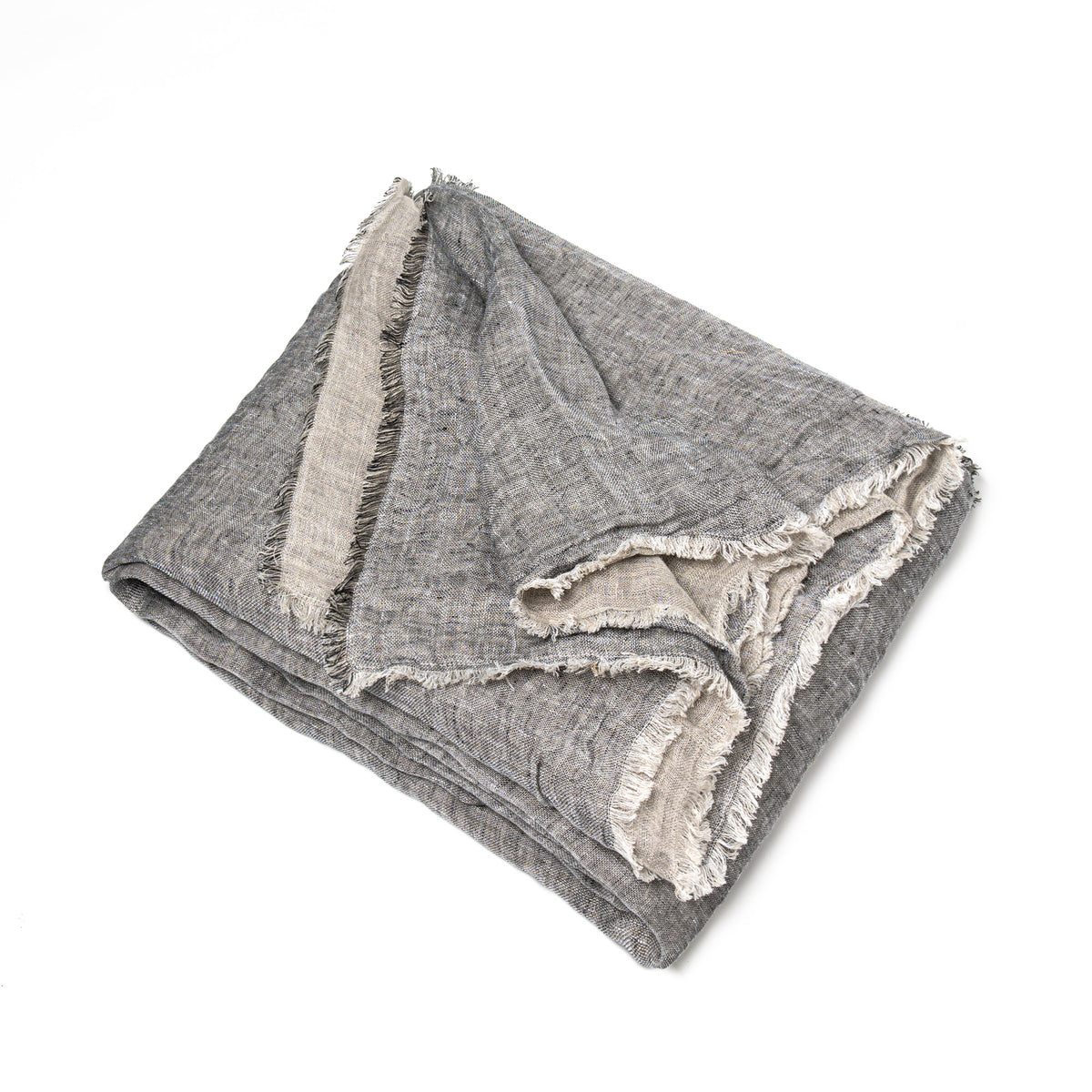 Kent Linen Bedspread- Asphalt