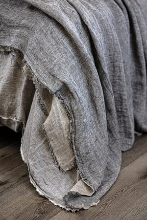Kent Linen Bedspread- Asphalt