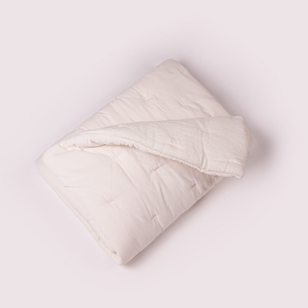 Mesa Linen and Velvet Quilt- Ivory