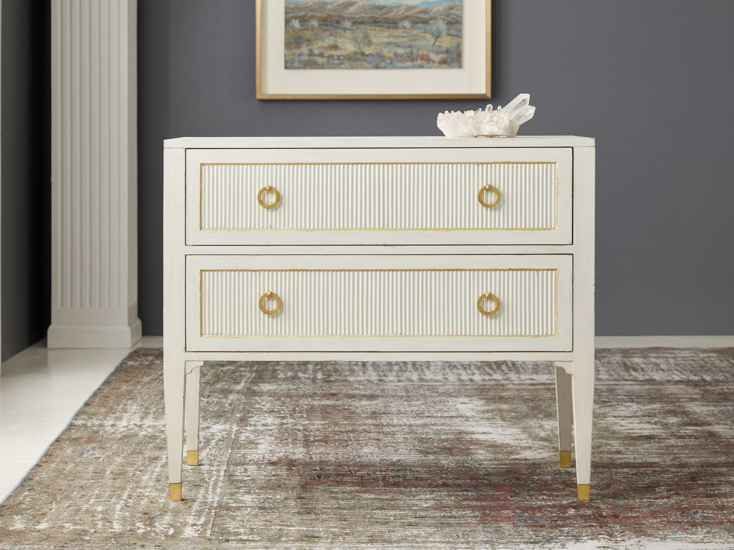 Swedish Reeded Two Drawer Chest