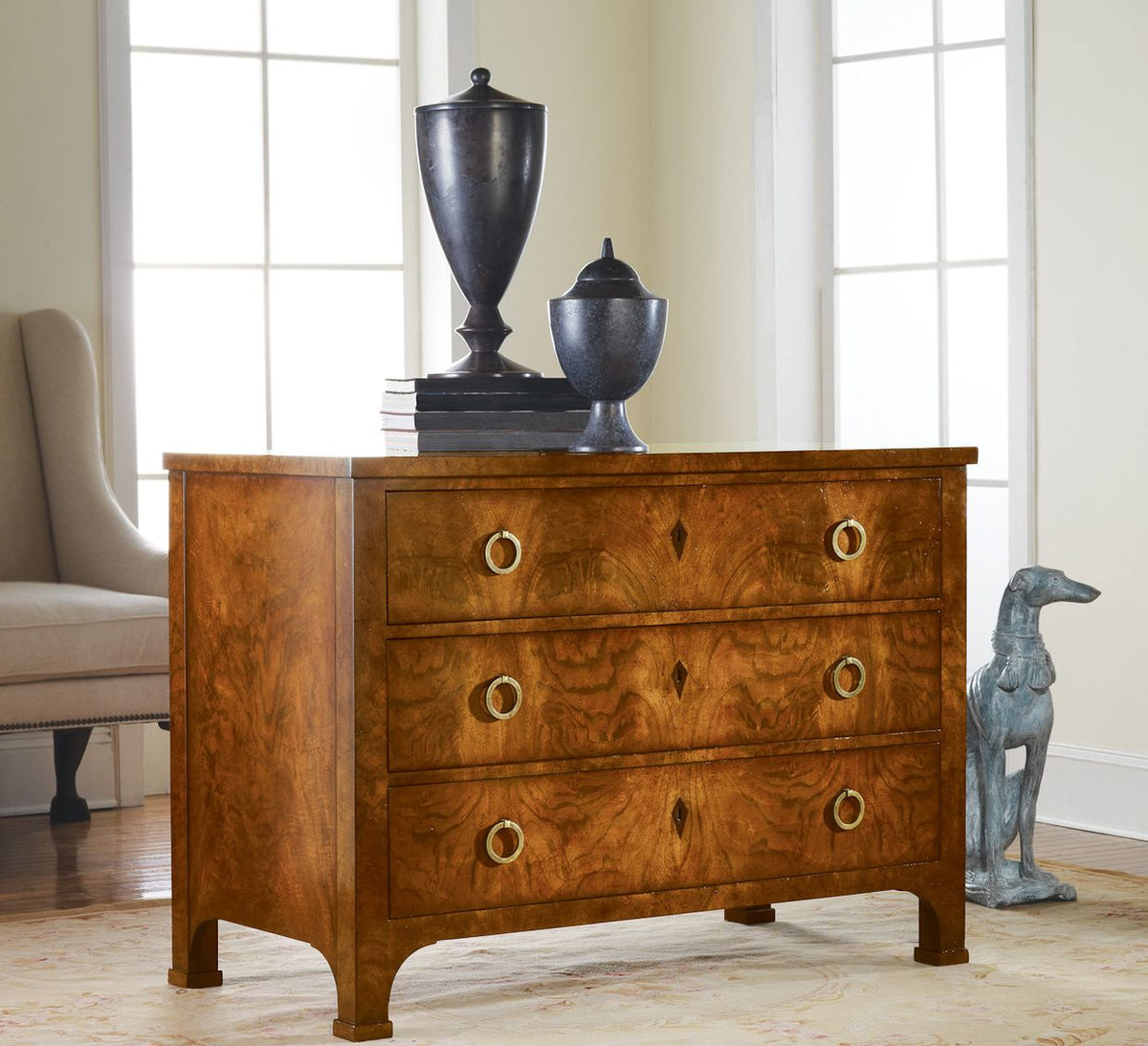 Three Drawer Walnut Commode