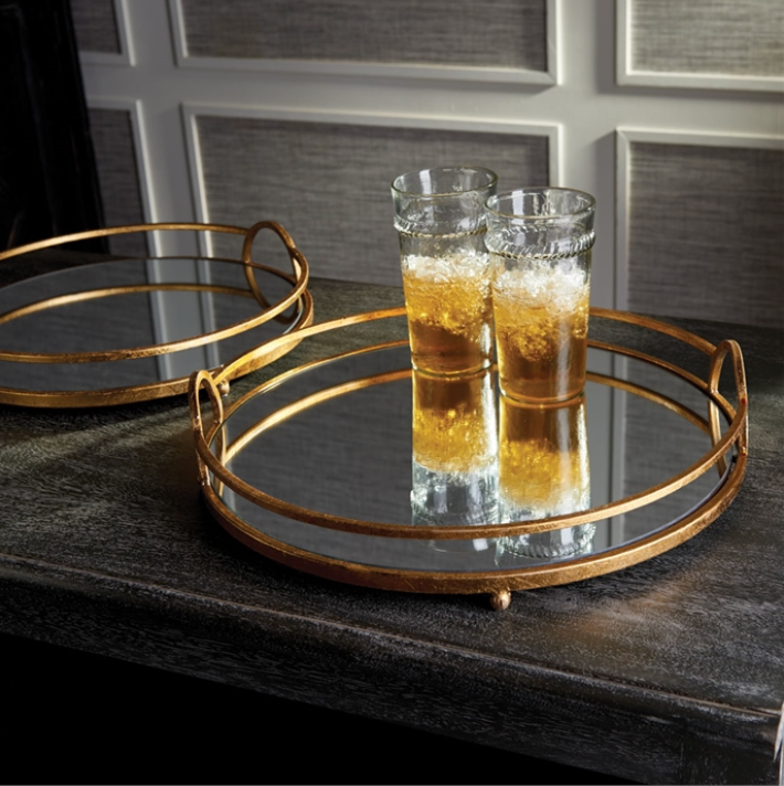 Hudson Mirrored Trays set of 2
