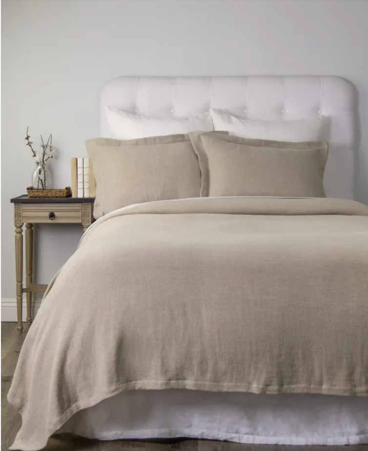 Iven Linen Coverlet-Natural