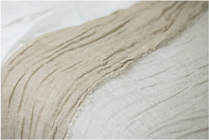 Kent Linen Bedspread- White/Natural