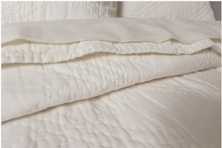 Barcelona Linen Quilt, Ivory